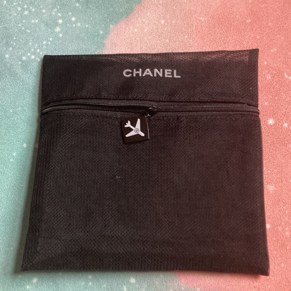Chanel cosmetic Mesh Travel Zip Pouch clutch bag